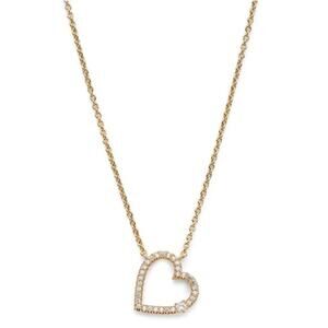 NEW Womens Ajoa by Nadri Gold Open Heart Pendant Necklace